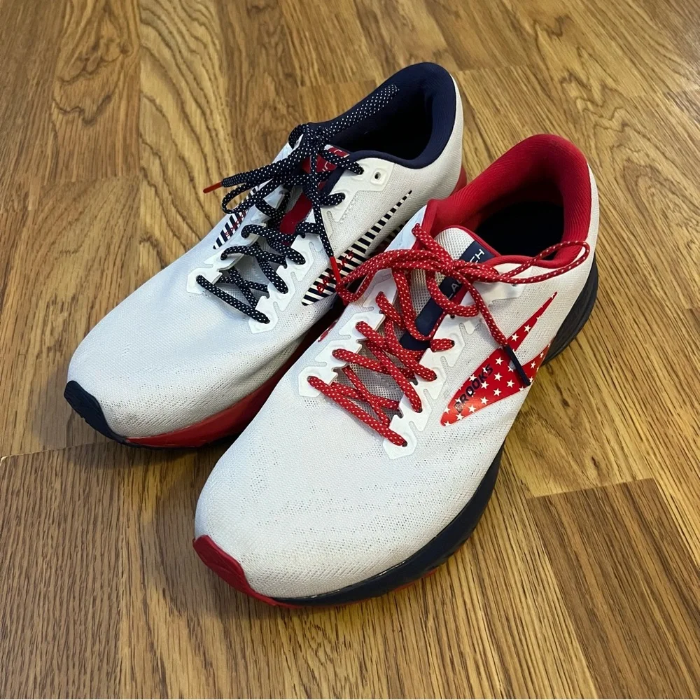 Brooks Launch 7 Red White and Blue USA Casual Running Olympic Sneakers - Picture 3 of 13